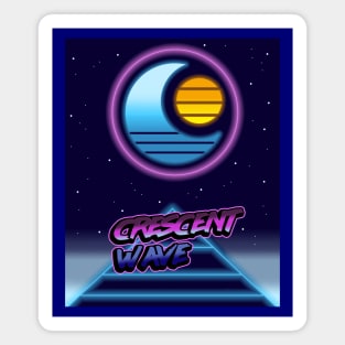 Retrowave Crescent Moon Magnet